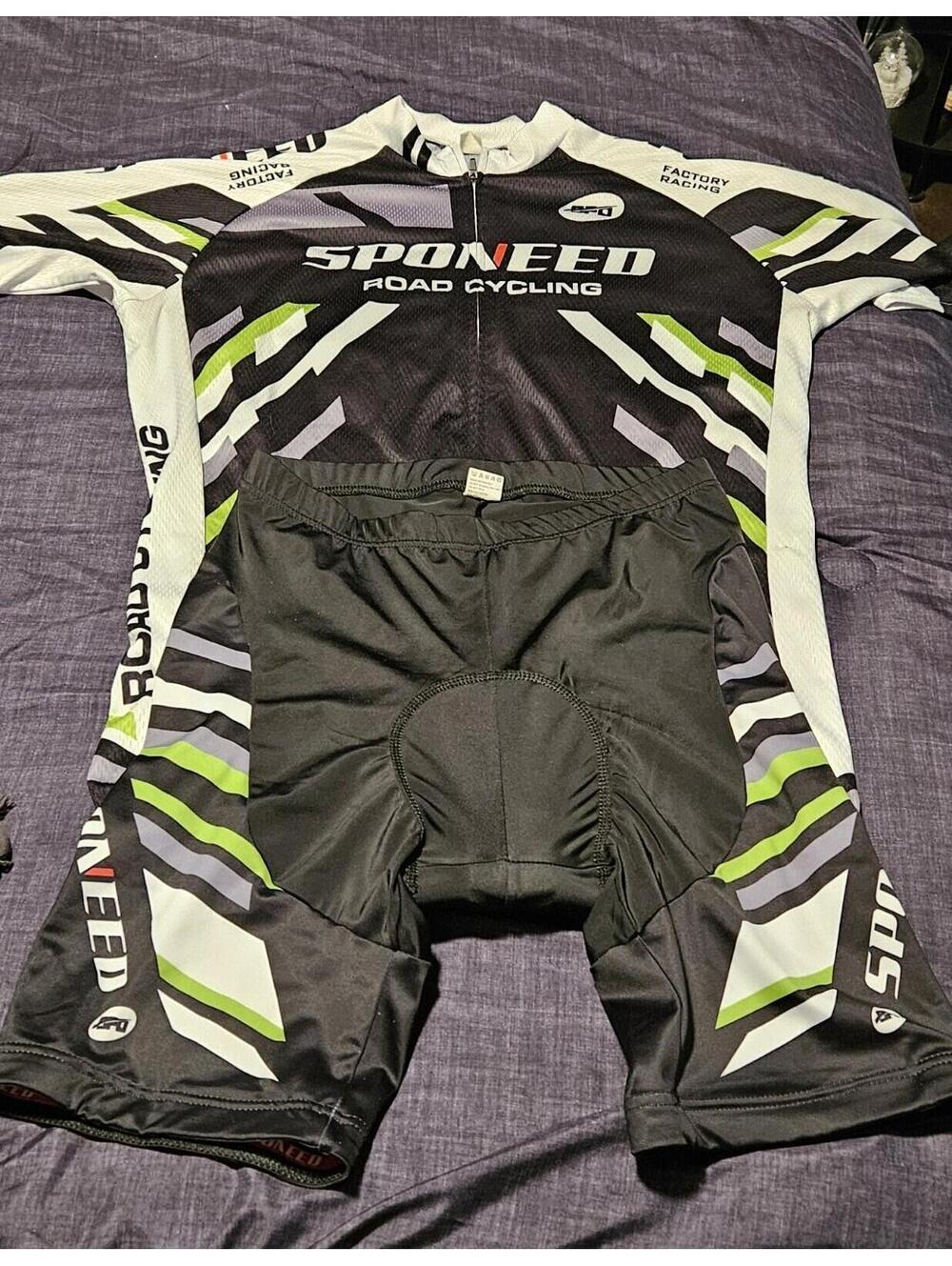 Sponeed Cycle Shirt & Shorts Men's Cycle Gel Pad Seat & Lightweight Jersey